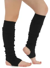 [LYKKELY] レッグウォーマー メリノウール ピラティス ヨガ ソックス トレンカ ずれにくい レディース 足首 冷え 防寒 温活 (ブラック) [ブラック]