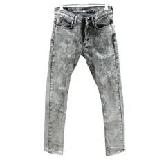 ZM1706【美品】Lee RIDERS レディースブリーチ加工デニム 黒×白 サイズXS 牛革ラベル 日本製