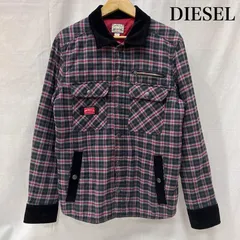 ディーゼル フランネルジャケット ボックスシルエット チェック柄 袖襟コーデュロイ サイズM メンズ M ISItems【USED】【古着】【中古】50149741