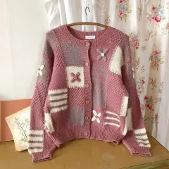 ヴィンテージ パッチ ニットカーディガン