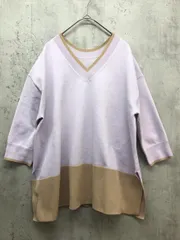 UNITED ARROWS ユナイテッドアローズ ミニマル 2WAY 6分袖 ニット セーター ラベンダー/ベージュ ■■◎レディース