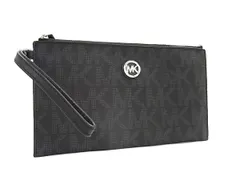 ■美品■ MICHAEL KORS マイケルコース PVC クラッチバッグ セカンドバッグ マルチポーチ メンズ レディース ブラック系 DJ4974