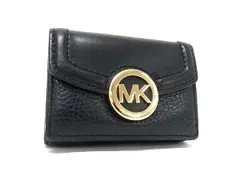 ■美品■ MICHAEL KORS マイケルコース レザー 三つ折り 財布 ウォレット 札入れ 小銭入れ カード入れ レディース ブラック系 DJ9398