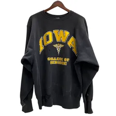 チャンピオン Champion 90's USA製 REVERSE WEAVE IOWA カレッジ スウェット ブラック XLサイズ 201MT-4954 VB