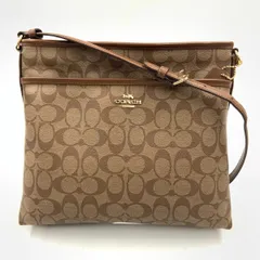〇〇COACH コーチ シグネチャー ショルダーバッグ F58297 ベージュ x ブラウン