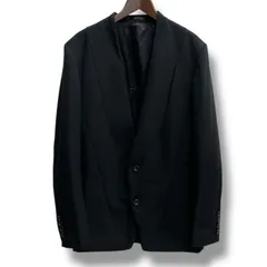 ato アトウ ノーカラージャケット テーラードジャケット ウール ジャケット 総裏地 袖口開き見せ サイドベンツ ブラック 黒 サイズ46 メンズ 秋 冬 ゴーゴー古着久喜倉庫店 No.1427