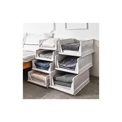 押し入れ 収納 収納ケース 引き出し 衣装ケース 押入れ用 クローゼット用 積み重ね 大容量 折りたたみコンテナ 下着 収納 卓上収納 衣類収納 服 収納 キッチン収納 洋服収納ボックス 省スペース プラスチック ホワイト 三個組