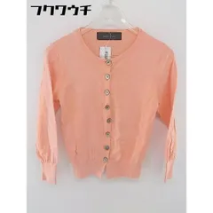 ◇ Jewel Changes ジュエルチェンジズ UNITED ARROWS コットン ニット 七分袖 カーディガン コーラルオレンジ レディース 【中古】 【1105260008212】