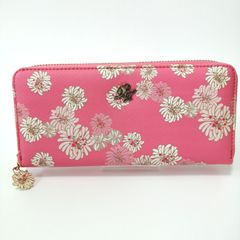 COACHコーチシグネチャー ジャカード、スムース レザー刺繡フラワー長
