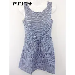 ◇ Dee Flavor ディーフレイバー ボーダー リボン ノースリーブ 膝下丈 ワンピース サイズ38 ブルー系 レディース  【1109010005544】