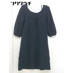 ◇ ◎ The Way of Chic Ray BEAMS 七分袖 ミニ ワンピース ブラック ブルー系 レディース  【1109060012011】