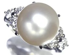 6UL13119SS【売り切り】新品【RK宝石】《Pearl》白蝶真珠 大粒 約11.5ｍｍ珠 極上ダイヤモンド 総計0.66ct Pt900 高級リング ８号 南洋真珠 パール ダイヤ 指輪 リング