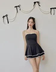 新品) VIKINI VENDER 絵名 ダブル スカート 韓国ブランド ブラック S