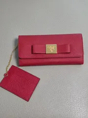 PRADA プラダ サフィアーノ saffiano リー LEE リボン ゴールド 金장 長財布