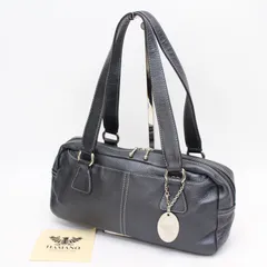 極美品 ハマノ レザー ハンドバッグ ミニボストン トート シボ革 ステッチ 黒 2025年最新】濱野 ボストンの人気アイテム - メルカリ