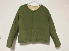 レディース カーキ リバーシブル マウンテンパーカー フリース アウター ジャケット