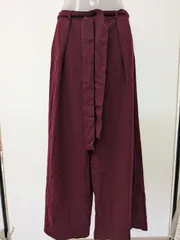 GU ジーユー ワイドパンツ ガウチョ ボルドー リボン Mサイズ