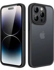 ★JETech マットケース iPhone14ProMax 6.7インチ用 (14 Pro Max) 耐衝撃性ミリタリーグレードの落下防止 つや消しの半透明の背面電話カバー 指紋防止 (ブラック)