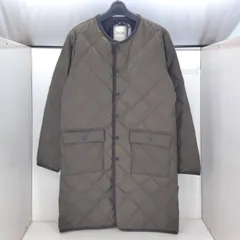 05w17992 タイオン TAION シティ パイピングクルーネック ロングダウンコート オリーブ L 中国製 ユニセックス アウター ポリエステル TAION-1042CI-LONG 【中古品】