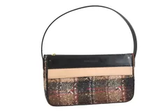 BURBERRY バーバリー チェック柄 ショルダーハンドバッグ 財布 ウール レザー ベージュ ブラック 5236N