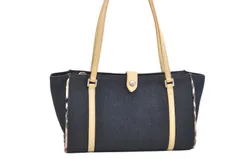BURBERRY ブルー LABEL バーバリーブルーレーベル ショルダーハンドバッグ デニム レザー ネイビーブルー 5314N
