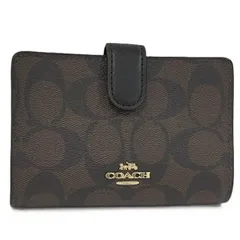 COACH 二つ折り財布 シグネチャー PVC レザー ブラウン 23553