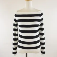 ギャルリーヴィー GALERIE VIE トゥモローランド ニット 長袖 ボーダー 白 黒 S *T112