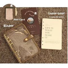 【即購入 OK】PVC クラッシックバインダー A6 ダークキャメル 2026 ルーズリーフ リフィル付き 節約システム手帳 家計管理 オタ活 カスタマイズ可能 在庫最後