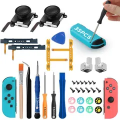 GeeRic【35in1ジョイコン修理セット】Switch修理キットSwitchJoy-con対応コントローラー修理セットスイッチジョイコンスティック交換パーツ2個SRSLキーボタンフレックスケーブル左右セット2個