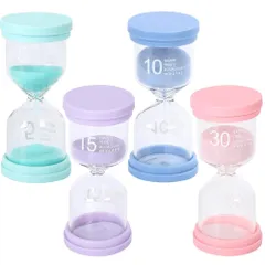 Ailunate 砂時計 4個 セット 5分 10分 15分 30分 サンドタイマー 子供 勉強 防水 ギフト プレゼント キッチン インテリア サウナ のサムネイル