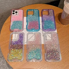 iPhone保護ケース グラデーション ラメ クリアケース iPhone対応 全面保護 耐衝撃 PC スマホカバー