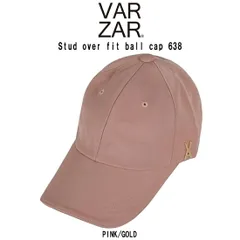 VARZAR(バザール)キャップ 帽子 ワンポイント ロゴ スタッド オーバーフィット ピンク ゴールド ユニセックス Stud over fit ball cap 638 韓国輸入品