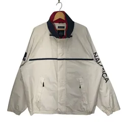 NAUTICA ノーティカ セーリングジャケット フード収納 アウター ブルゾン 袖刺繍 オーバーサイズ ビッグシルエット THAILAND製 XLサイズ オフホワイトのサムネイル