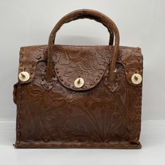 Vintage ヴィンテージ ウエスタン レザーカービング ハンドバッグ 