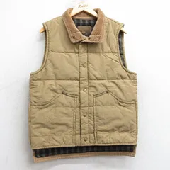 S/古着 オールドネイビー OLD NAVY ベスト メンズ 襟コーデュロイ ベージュ 内側フランネル 25nov13のサムネイル