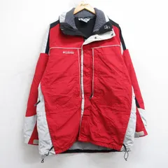 XL/古着 コロンビア 長袖 ナイロン マウンテン ジャケット メンズ 00年代 00s ワンポイントロゴ 赤他 内側フリース 25nov13