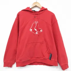 XL/古着 ナイキ NIKE 長袖 スウェット パーカー メンズ 00年代 00s MLB ボストンレッドソックス 刺繍 赤 メジャーリーグ ベースボール 野球 25nov13