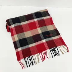 BLUE LABEL CRESTBRIDGE ブルーレーベルクレストブリッジ チェック柄 マフラー ストール カシミヤ レディース レッド 服飾 IF17662■