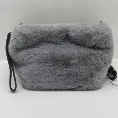 BN7360□Potion Magique 2WAY ファーバッグ クラッチ ショルダーバッグ グレー 状態良好