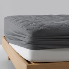 クモリ(Kumori)ボックスシーツセミダブル洗いざらし柔らかい一体型ボックスシーツ耐久性が高い洗える吸湿速乾1枚2役オールシーズン敷きパッド着脱楽々時短ズレにくいクッション性あり…