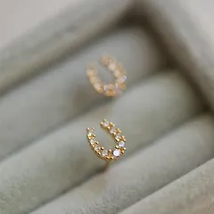 シルバー925 18K コーティング ジルコニア CZダイヤ 馬蹄 ピアス ゴールド レディース メンズ 縁起物 開運 アクセサリー 馬 午 午年 キュービックジルコニア 2026年