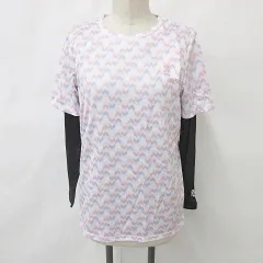 アーノルドパーマー Arnold Palmer ヨガ スポーツウエア アンサンブル Tシャツ 半袖 総柄 幾何柄 インナーＴ 長袖 ストレッチ UV 吸汗速乾 ピンク ラベンダー ブラック 紫 黒 M