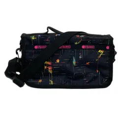 LESPORTSAC(レスポートサック) ショルダーバッグ - 黒×ピンク×マルチ 2way/ストラップ着脱可