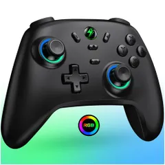 SwitchコントローラーSwitch1/28色RGBライトスリープ解除スイッチコントローラー無線1000mAh大容量6軸ジャイロセンサー3階段TURBO4段階振動プロコン