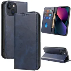 iphone13ケース手帳型携帯カバーレザー耐衝撃耐摩擦軽量着脱しやすい全面保護手触りが良いマグネット式カード収納スタンド機能人気上質6.1インチ対応EUMADOVE(ディープオーシャンブルーiPho…