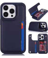 ★iPhone 14 Pro 背面ケース 翻盖型 アイフォン14 Pro ケース アイフォン14 Pro カバー 財布背面手机壳 手帳ケース 収納付き 磁気クラスプ 小銭入れ 6.1in-ブルー