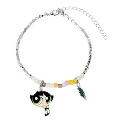 THE POWERPUFF GIRLS 　パワーパフガールズ　バターカップ　ブレスレット　パワパフ　ビーズ　アクセサリー　可愛い　アメコミ　キャラクター　平成　レトロ　ギフト　プレゼント　海外雑貨