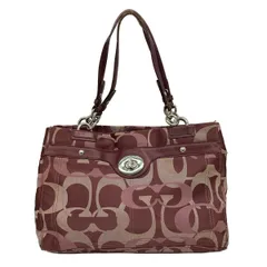 COACH(コーチ) トートバッグ オプティックシグネチャー柄 F17478 ボルドー×ベージュ×マルチ レザー