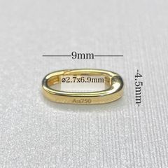 【大・鏡面】K18YG WG バチカン パーツ ロック付き チャーム留め 18K K18YG WG PG クラスプ オーバル 18k パーツ チャーム 開口 コマ
