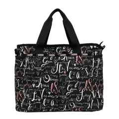 LESPORTSAC(レスポートサック) トートバッグ - 黒×白×ライトピンク